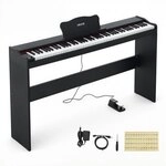 VEVOR Digitalpiano 88 Halbgewichtete Tasten mit HiFi-Lautsprechern Schwarz,...