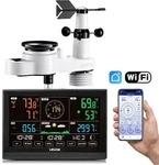 VEVOR 5-in-1-WLAN-Wetterstation, 7,5-Zoll-VA-Display, solarbetriebener...