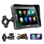 VEVOR Motorrad-Navi 7 Zoll Display mit Apple CarPlay Android Auto Schwarz, f&uuml;r