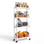 VEVOR Lagerregal 4-St&ouml;ckig Drahtregal 762x313x1600mm 362kg Ttragkraft Wei&szlig;,