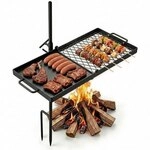 VEVOR Schwenkbarer Lagerfeuergrill mit Grillrost 61 cm Kohlenstoffstahl, 360&deg;