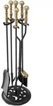 VEVOR Kaminbesteck-Set, 5-teiliges Ofenbesteck-Set, f&uuml;nfzackiger St&auml;nder,...
