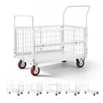 VEVOR Plattformwagen mit Gitterw&auml;nden 907 kg, 6-in-1 faltbarer Transportwagen...