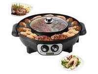VEVOR 2 in 1 Elektrischer Hot Pot Grill 1200 W 1000 W Elektrischer Topf Grillpfanne