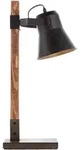 Brilliant Tischleuchte Plow rustikal schwarz stahl Holz E27 max. 10W mit...