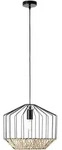 Brilliant Pendelleuchte Templo schwarz natur E27 max. 40W