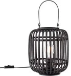 Brilliant Tischleuchte Woodrow Bambus schwarz E27 max. 60W mit Kabelschalter