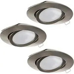Eglo LED 3er Set Einbauleuchte Nickel GU10 5W 3000K Warmwei&szlig; schwenkbar