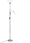 Brilliant Stehleuchte Spari Schwarz Silber/Wei&szlig; E27/E14 9,5W/4W 2700K Warmwei&szlig;