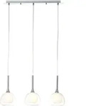 Brilliant Pendelleuchte Hadan chrom wei&szlig; transparent E14 max. 40W