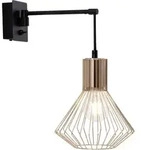 Brilliant Wandleuchte Dalma schwarz kupfer E27 max. 60W schwenkbar mit Schalter