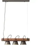 Brilliant Pendelleuchte Plow schwarz Holz Landhaus stil E27 max. 10W schwenkbar