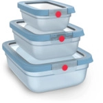 Tefal Emsa Oneclick Frischhaltedosen 3-Teiliges Space Saving Set (0 5 / 1 2 / 2 3 L)