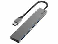 200101 USB-C-Hub, 4 Ports, 5 Gbit/s, Slim Grau Netzwerk-Produkte 200101