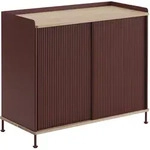 Muuto Enfold Sideboard, 100 x 85 cm, eiche ge&ouml;lt / deep red