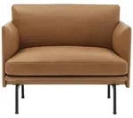 Muuto Outline Chair, refine leder cognac / schwarz