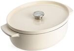 KitchenAid Ovaler Br&auml;ter Gusseisen 30cm 5,6l Creme
