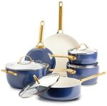 GreenPan Kochtopfset Padova Reserve blau Metall Glas 6-teilig