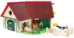 Small Foot Woodfriends Bauernhof 11005, 100% FSC Holz, Stall-Box & Flaschenzug