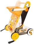 Small Foot Tukan 11737 | Lauflernwagen | Holzbausteine | Steckspiel | Hupe 