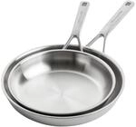 KitchenAid Multiply (CC004916-001) silber | Pfannen-Set 24+28cm | k?hl bleibende