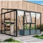 Vitavia, Anlehn-Gew&auml;chshaus "Helena 7000", schwarz, 3 mm ESG, 10 mm HKP, 7,0 m2