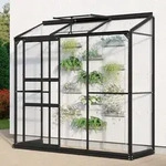 Vitavia, Anlehn-Gew&auml;chshaus "Styx 1300", schwarz, 3 mm ESG, 1,3 m2