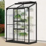 Vitavia, Anlehn-Gew&auml;chshaus "Styx 900", schwarz, 3 mm ESG, 0,9 m2