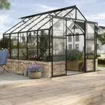Vitavia, Gew&auml;chshaus "Cassandra 8300", schwarz, ohne Sockelmauer, 3 mm ESG, 8,3 m2
