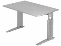 UNDA 12 S | Schreibtisch - 120 x 80 Grau/Silber höhenverstellbar