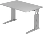 UNDA 12 S | Schreibtisch - 120 x 80 Grau/Silber h&ouml;henverstellbar