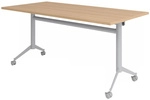 KALA 16 | Klapptisch fahrbar | 160 cm | Silber - Konferenztisch 160 x 80 Eiche