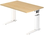 UNDA 12 W | Schreibtisch - 120 x 80 h&ouml;henverstellbar Ahorn/Wei&szlig;