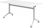 KALA 16 | Klapptisch fahrbar | 160 cm | Silber - Konferenztisch Wei&szlig; 160 x 80