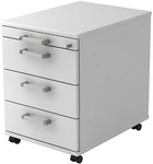 SIGNA AC30 - Rollcontainer Chromgriff Metall Wei&szlig;