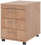 SIGNA AC30 BS - Rollcontainer Nussbaum B&uuml;gelgriff Metall