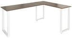 WORKSPACE BASIC I | 165x120 - Eckschreibtisch Walnuss/Wei&szlig;