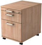 SIGNA AC20 - Rollcontainer Chromgriff Metall Nussbaum