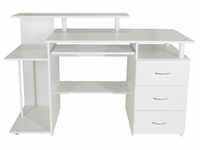 WORKSPACE H IV | 137x60 - Schreibtisch Weiß