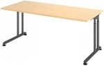 ZENO 19 G | Schreibtisch - 180 x 80 h&ouml;henverstellbar Ahorn/Graphit