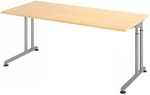 ZENO 19 S | Schreibtisch - 180 x 80 Ahorn/Silber h&ouml;henverstellbar