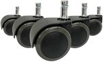 5x ROLO EASY 11mm/50mm | Hartb&ouml;den - Stuhlrollen Schwarz