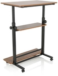 WORKSTATION II | 80x50 - Stehschreibtisch Schwarz / Walnuss