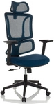 ERGOMY | Stoff / Netz | Rahmen: Schwarz - Home Office B&uuml;rostuhl Blau