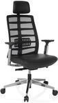 SPINIO ELITE L | Leder/Netz - High End B&uuml;rostuhl Schwarz