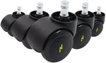 5x ROLO ESD 10mm/50mm | Hartb&ouml;den - Stuhlrollen Schwarz