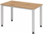 QUEO 612 S | Schreibtisch - h&ouml;henverstellbar 120 x 67 Asteiche/Silber