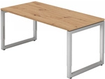 REGO 16 S | Schreibtisch - 160 x 80 h&ouml;henverstellbar Asteiche/Silber