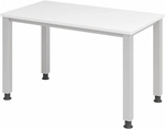 QUEO 612 S | Schreibtisch - h&ouml;henverstellbar 120 x 67 Wei&szlig;/Silber