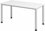 HILO 614 S | Schreibtisch - h&ouml;henverstellbar 140 x 67 Wei&szlig;/Silber